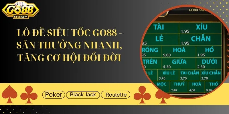 Lô đề siêu tốc Go88 - Cơ hội săn thưởng nhanh, dễ đổi đời